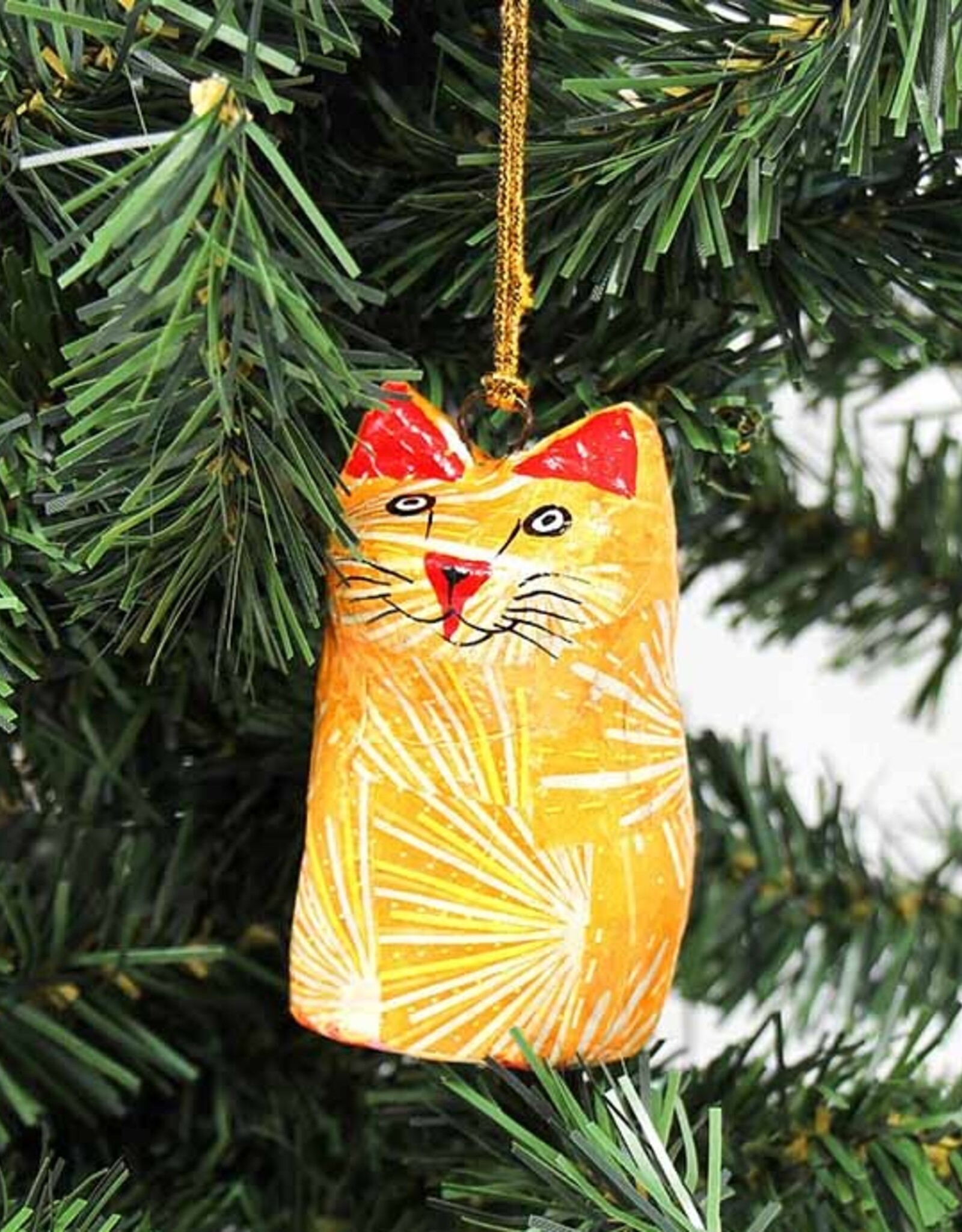 Global Crafts Orange Cat Ornament