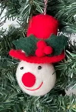 Global Crafts Snow Friend with a Top Hat Ornament