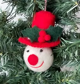 Global Crafts Snow Friend with a Top Hat Ornament