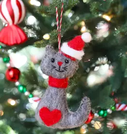 Ornaments 4 Orphans Grey Wool Cat Ornament
