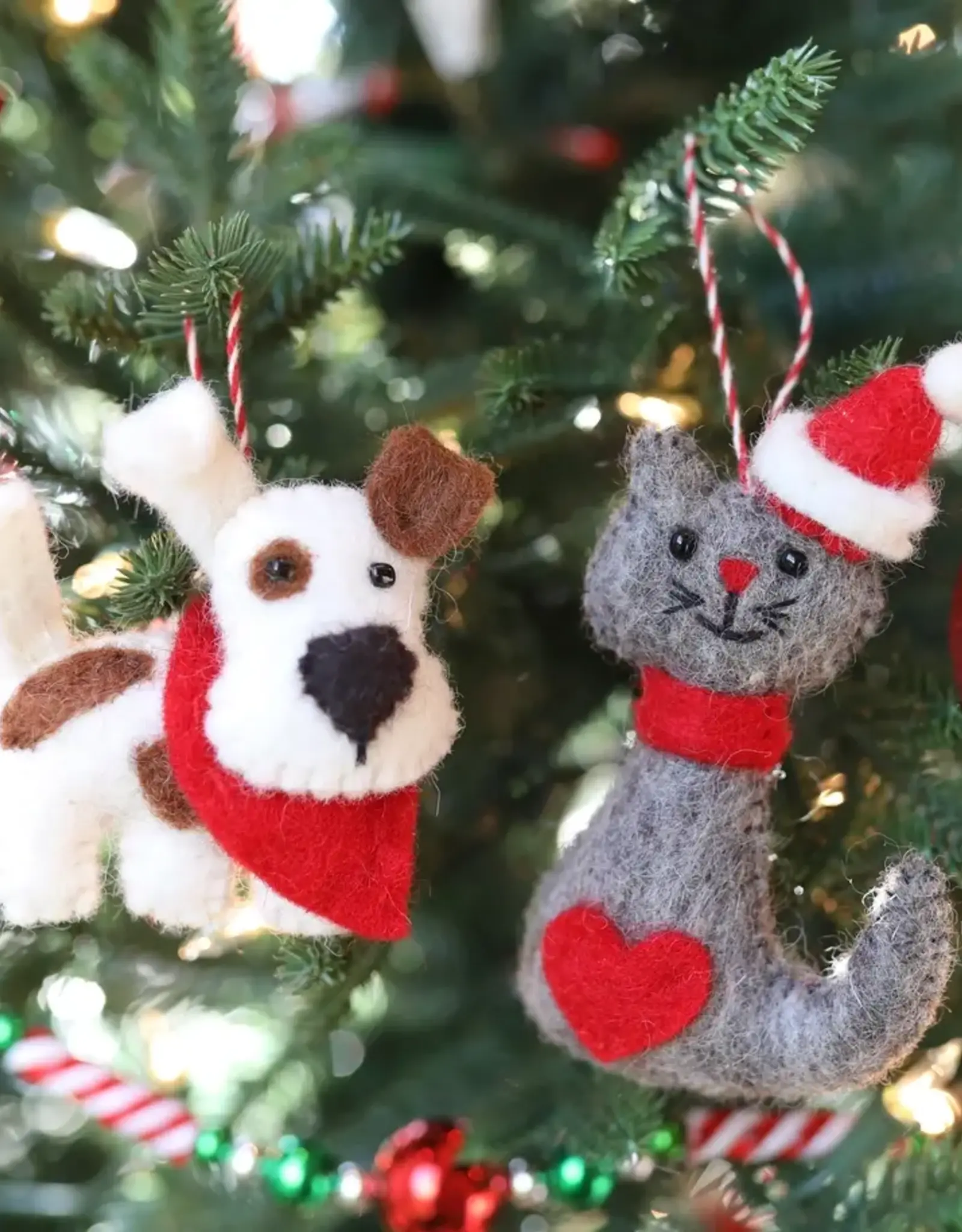 Ornaments 4 Orphans Spotted Wool Dog Ornament