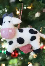 Ornaments 4 Orphans Cheerful Wool Cow Ornament