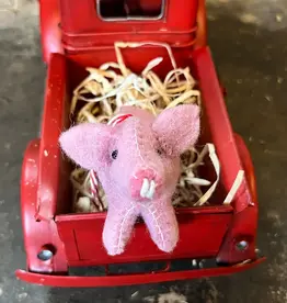 Ornaments 4 Orphans Wool Pink Pig Ornament