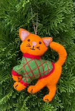 Ornaments 4 Orphans Orange Sweater Cat Ornament