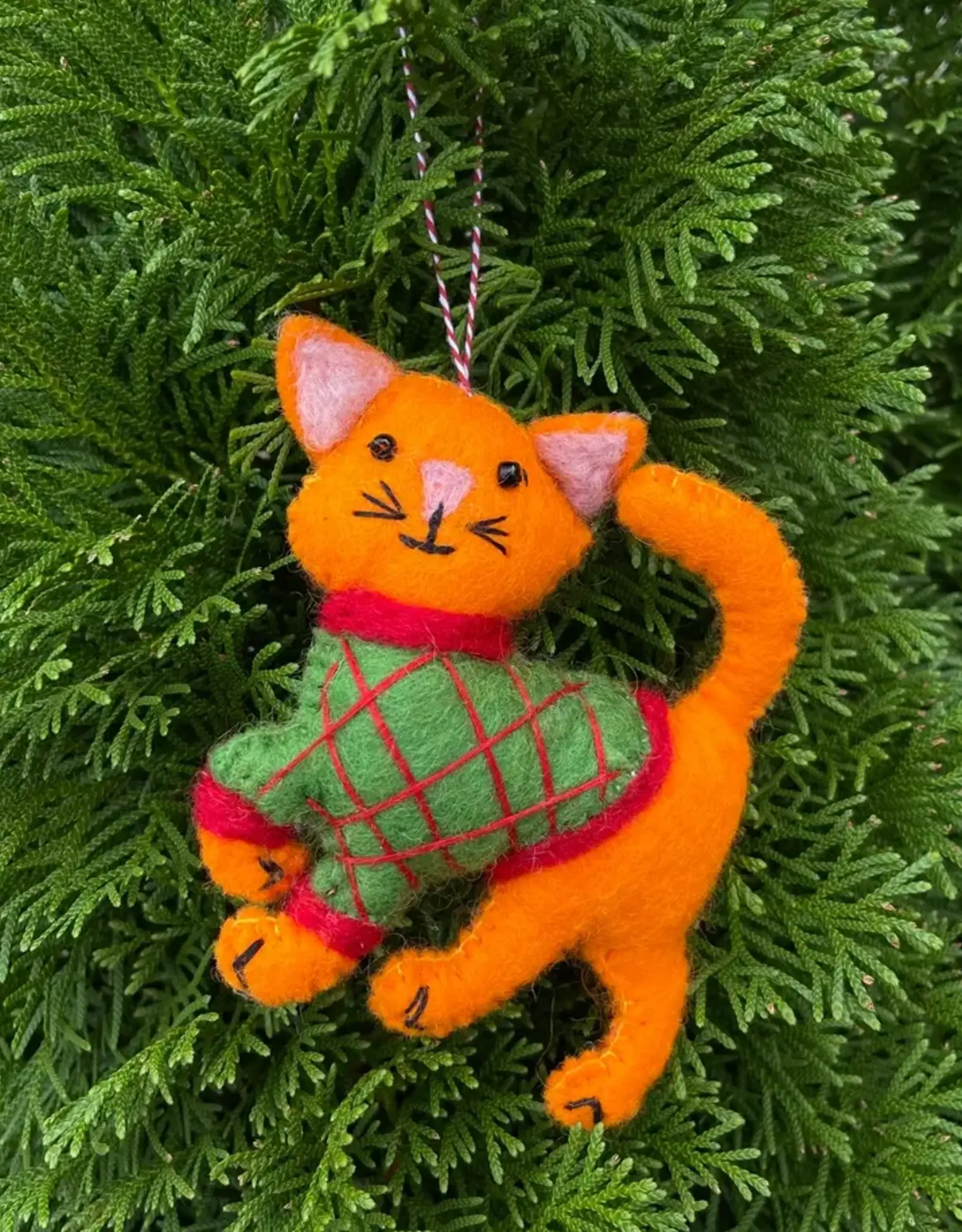 Ornaments 4 Orphans Orange Sweater Cat Ornament