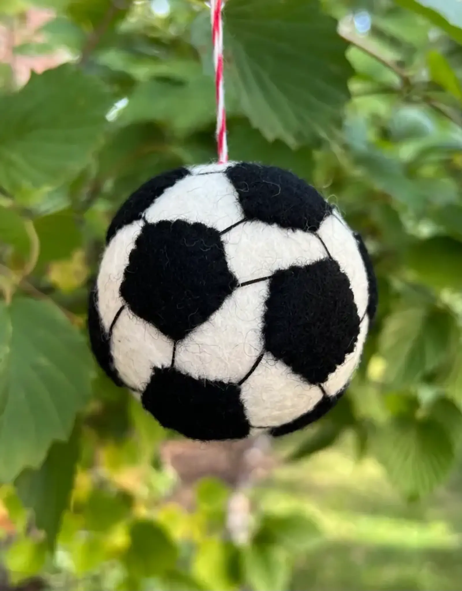 Ornaments 4 Orphans Wool Soccer Ball Ornament