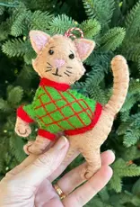 Ornaments 4 Orphans Tan Sweater Cat Ornament