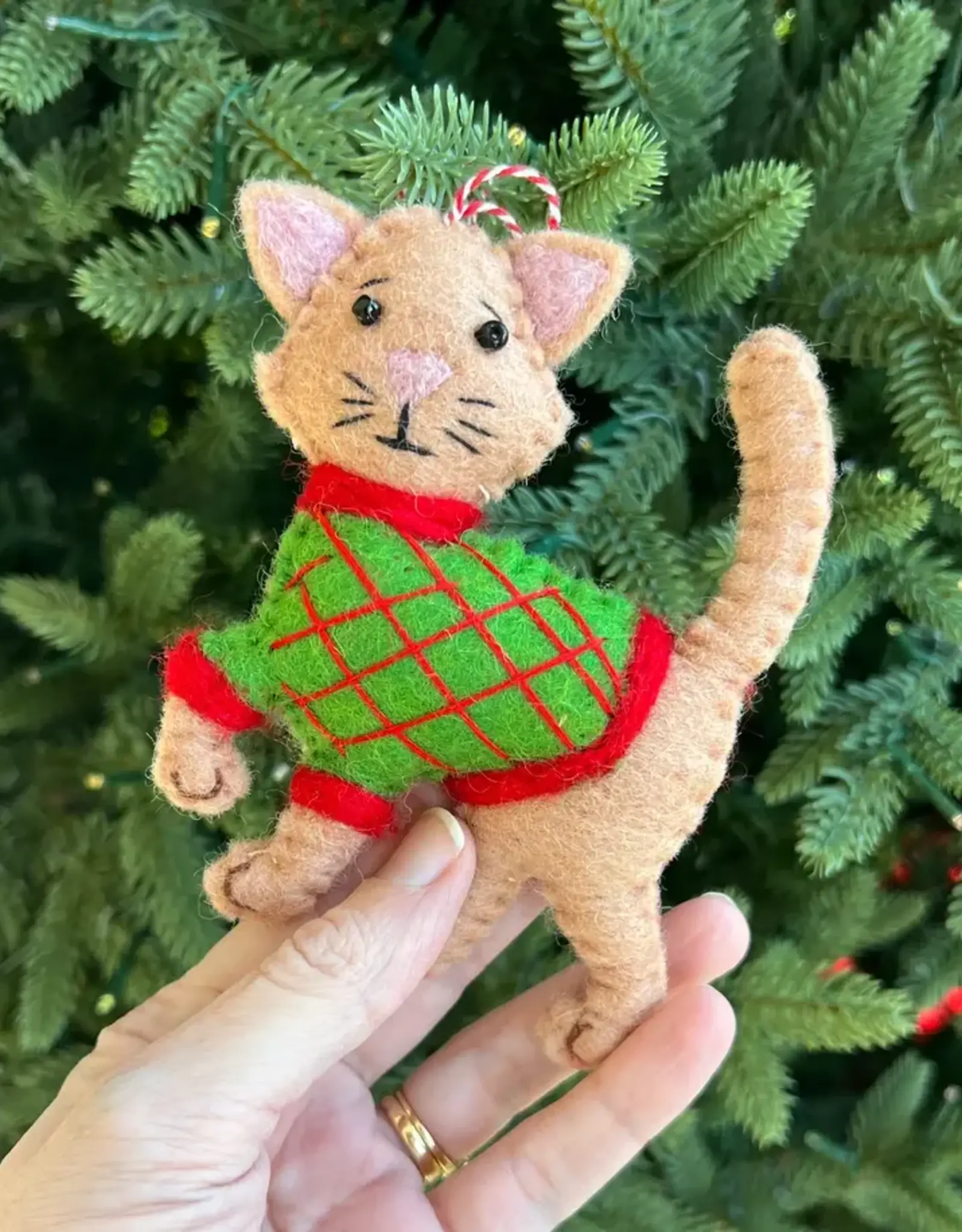 Ornaments 4 Orphans Tan Sweater Cat Ornament
