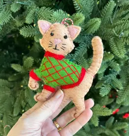 Ornaments 4 Orphans Tan Sweater Cat Ornament