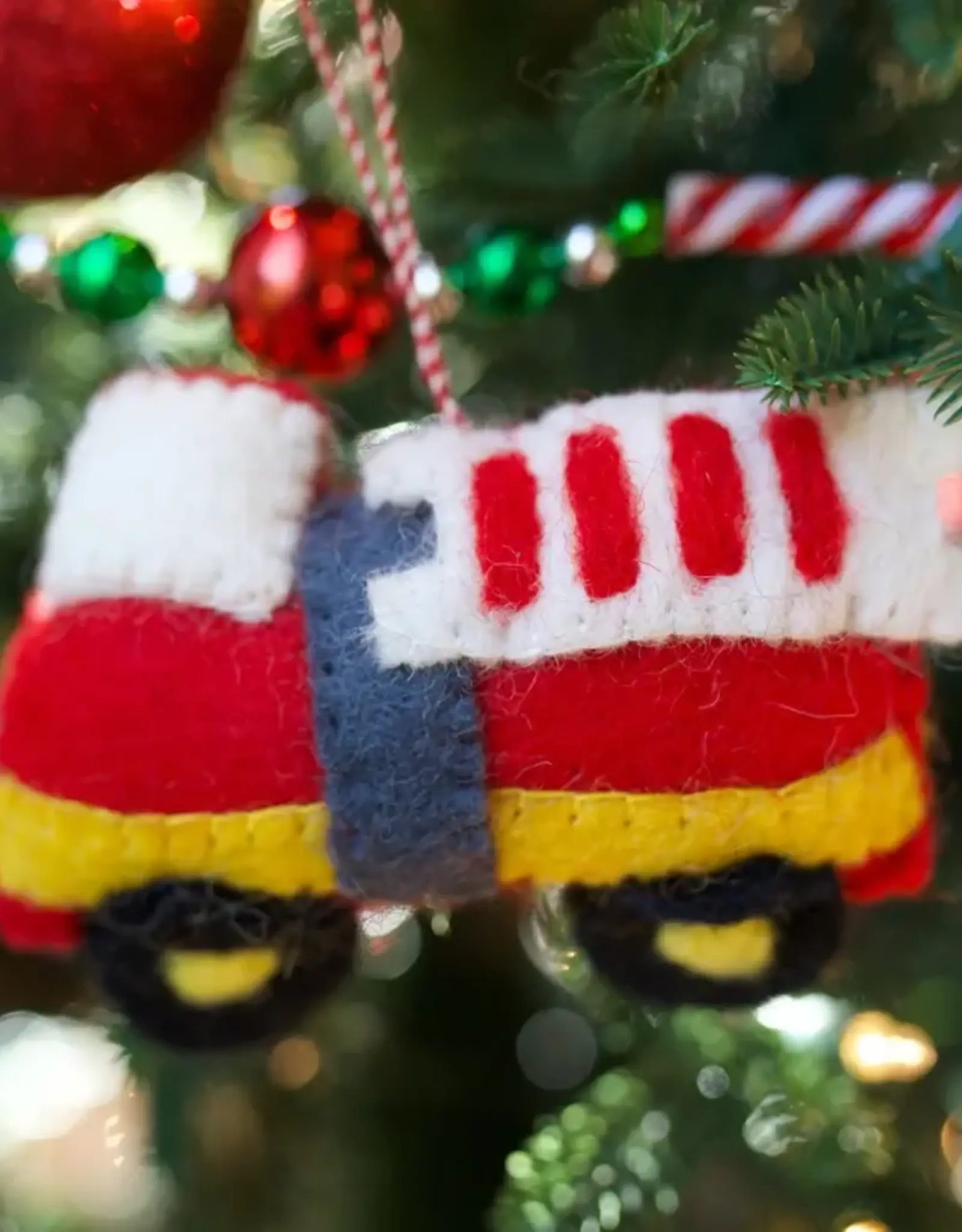 Ornaments 4 Orphans Fire Truck Felt Ornament