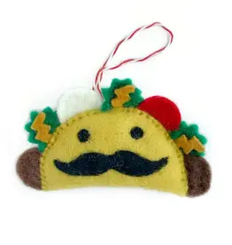 Ornaments 4 Orphans Taco Man Felt Wool Christmas Ornament