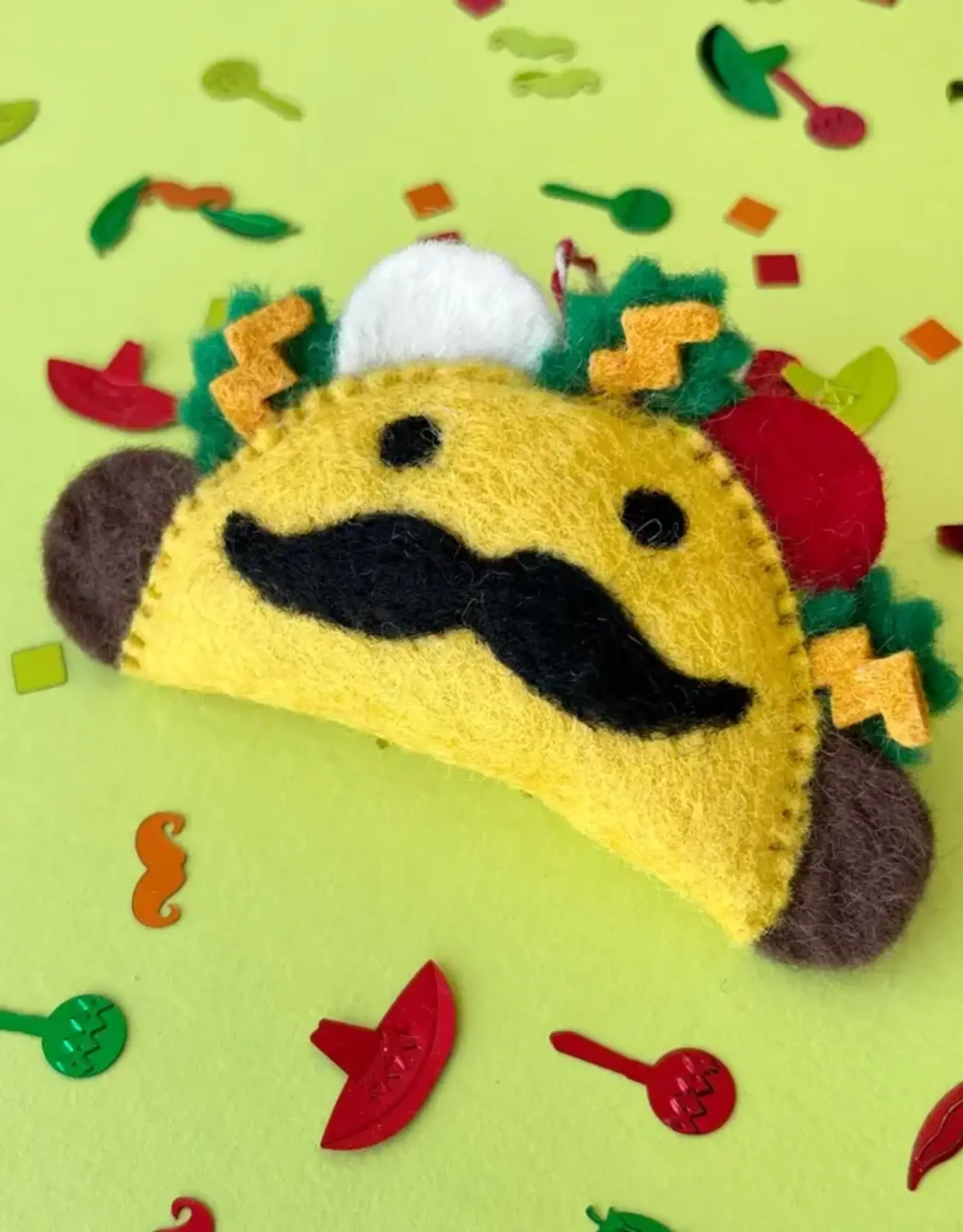 Ornaments 4 Orphans Taco Man Felt Wool Christmas Ornament