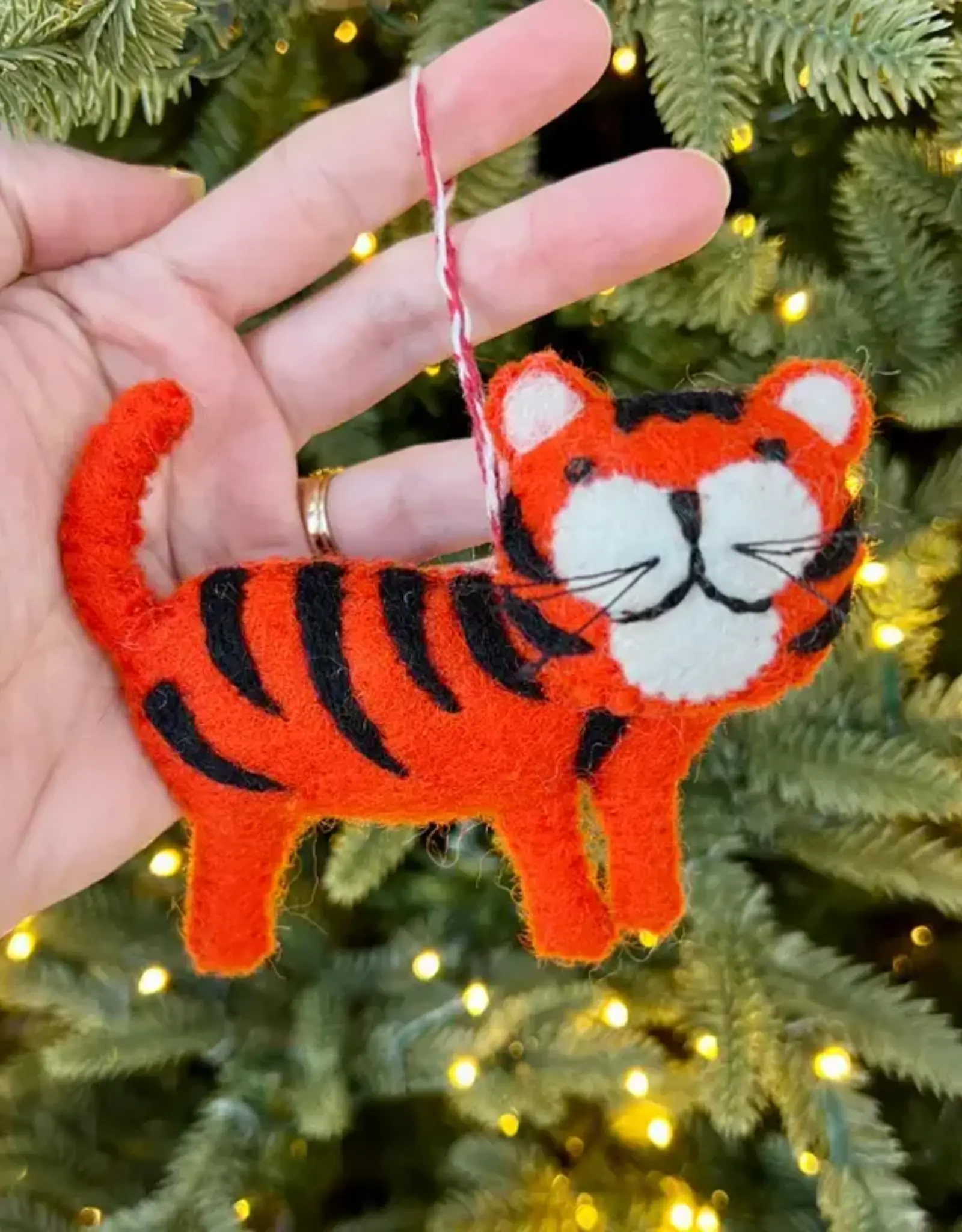 Ornaments 4 Orphans Tiger Felt Wool Christmas Ornament