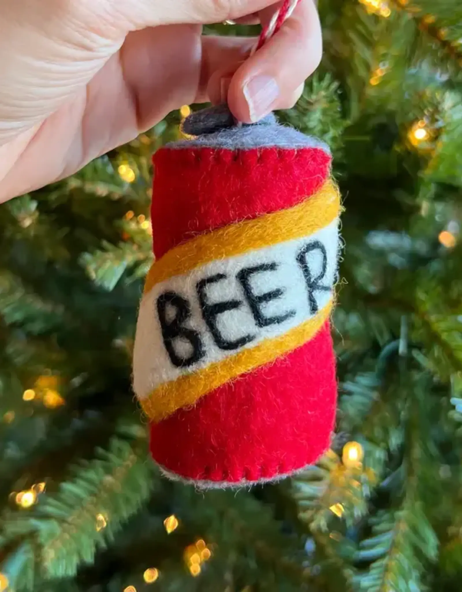 Ornaments 4 Orphans Beer Can Felt Wool Christmas Ornament