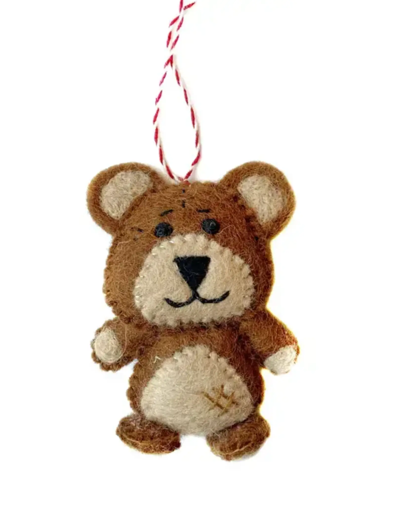 Ornaments 4 Orphans Teddy Bear Felt Wool Christmas Ornament