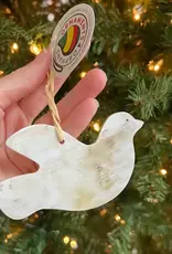 Ornaments 4 Orphans Dove Cow Horn Christmas Ornament