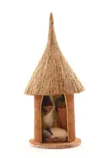 Ornaments 4 Orphans Bark Cloth Nativity Hut Ornament