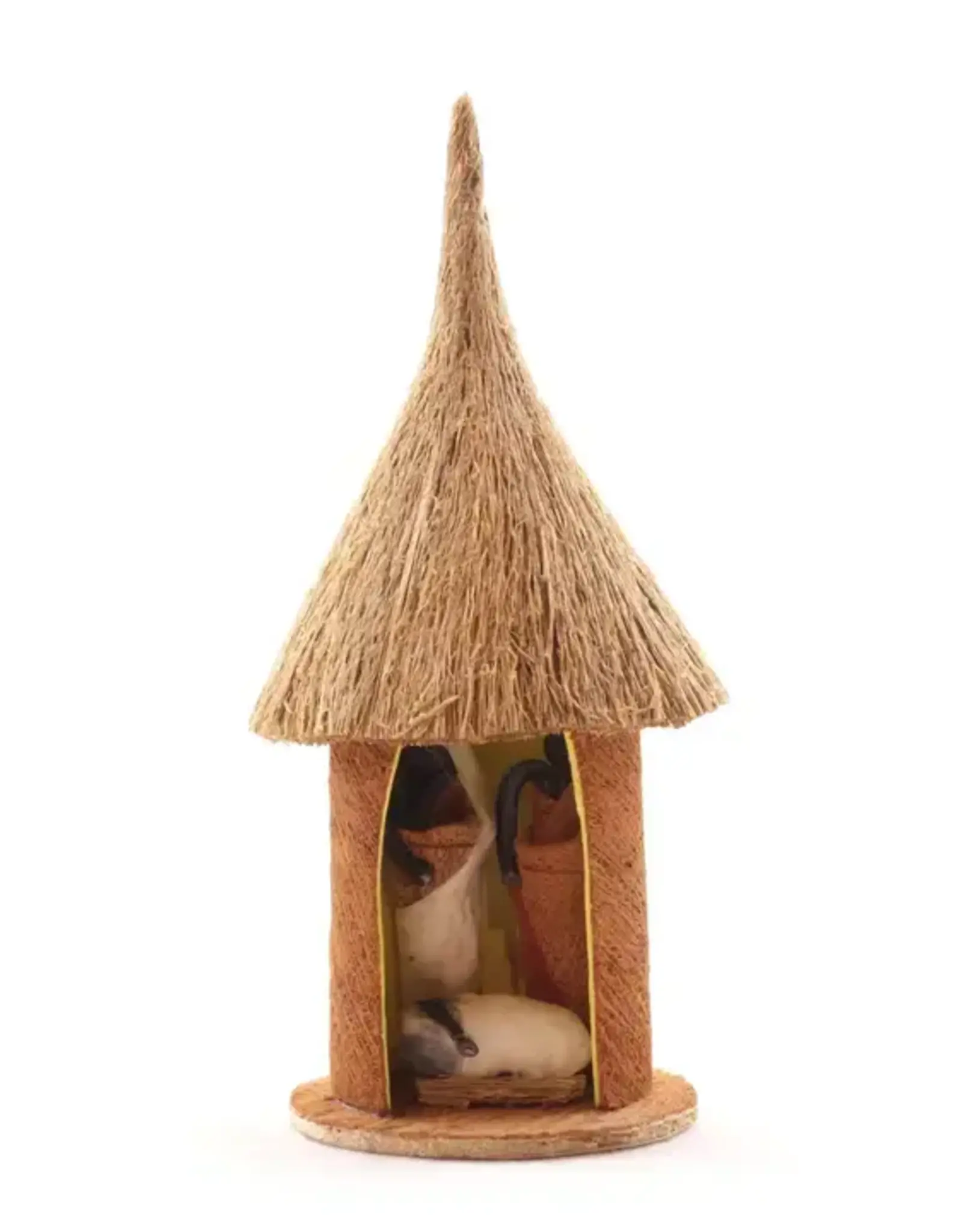 Ornaments 4 Orphans Bark Cloth Nativity Hut Ornament