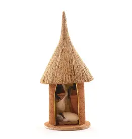 Ornaments 4 Orphans Bark Cloth Nativity Hut Ornament