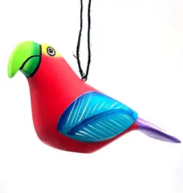 Women of the Cloud Forest Scarlet Macaw Balsa Ornament