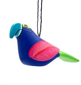 Women of the Cloud Forest Blue Macaw Balsa Ornament