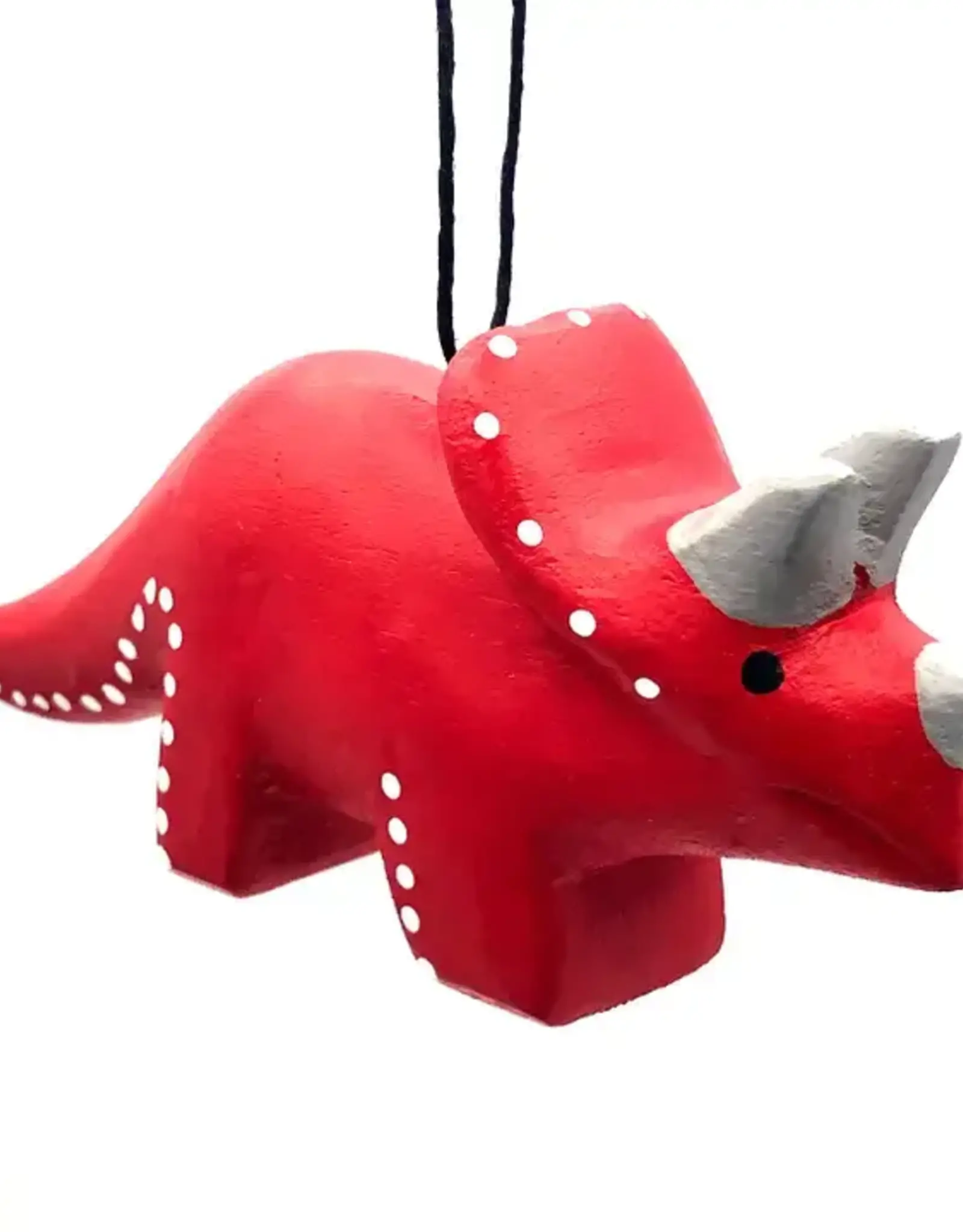 Women of the Cloud Forest Whimsical Triceratops Balsa Ornament