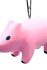 Women of the Cloud Forest Pink Pig Balsa Ornament