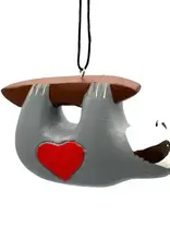 Women of the Cloud Forest Sloth with Heart Balsa Ornament