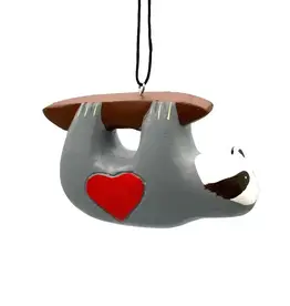 Women of the Cloud Forest Sloth with Heart Balsa Ornament