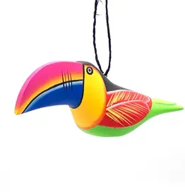 Women of the Cloud Forest Whimsical Toucan Balsa Ornament