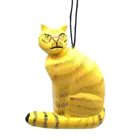 Women of the Cloud Forest Yellow Cat Balsa Ornament