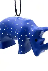 Women of the Cloud Forest Whimsical Rhino Balsa Ornament