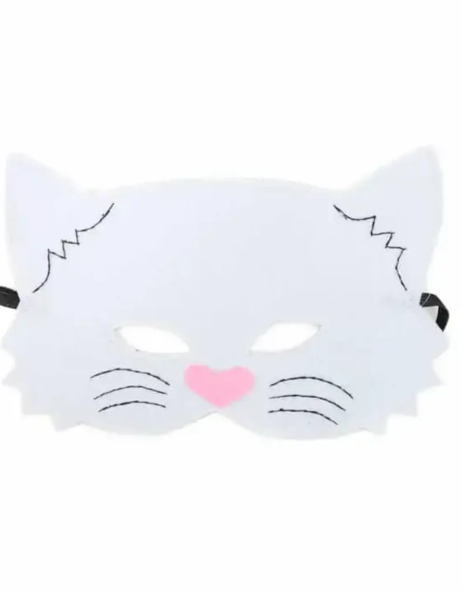 Minga Fair Trade White Cat Felt Play Mask