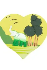 Minga Fair Trade Elephant Heart Note Box - Lime