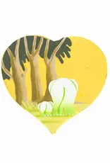 Minga Fair Trade Elephant Heart Note Box - Yellow