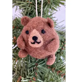 Ganesh Himal Felt Brown Bear Ornament