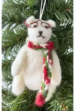 Ganesh Himal Felt Polar Bear Ornament