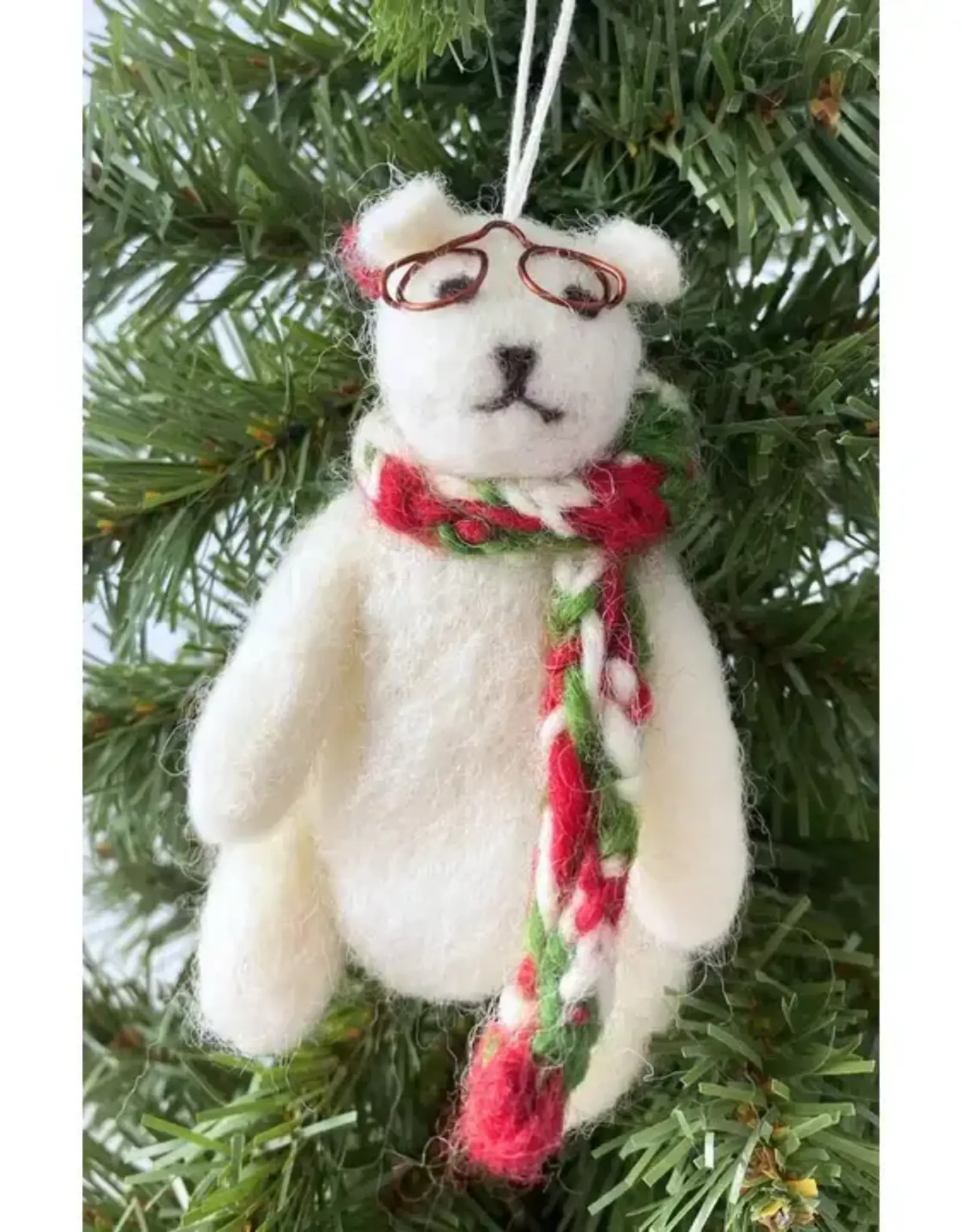 Ganesh Himal Felt Polar Bear Ornament