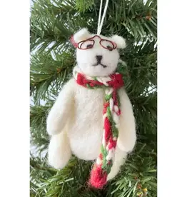 Ganesh Himal Felt Polar Bear Ornament