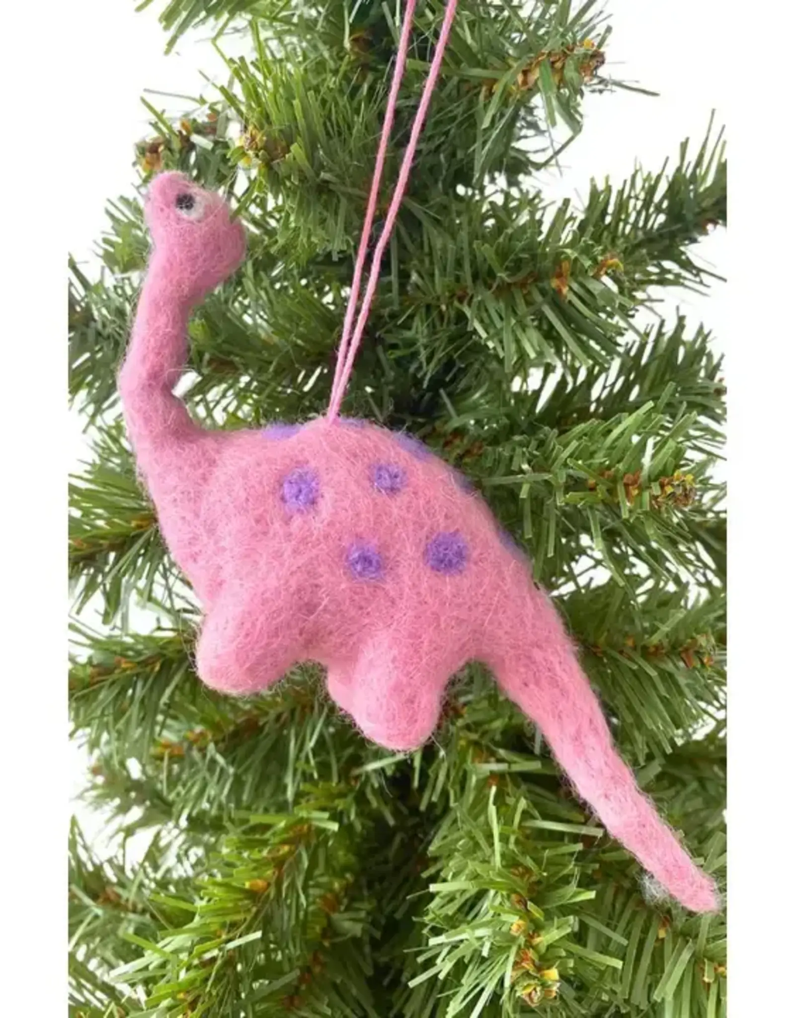 Ganesh Himal Pink Brontosaurus Ornament