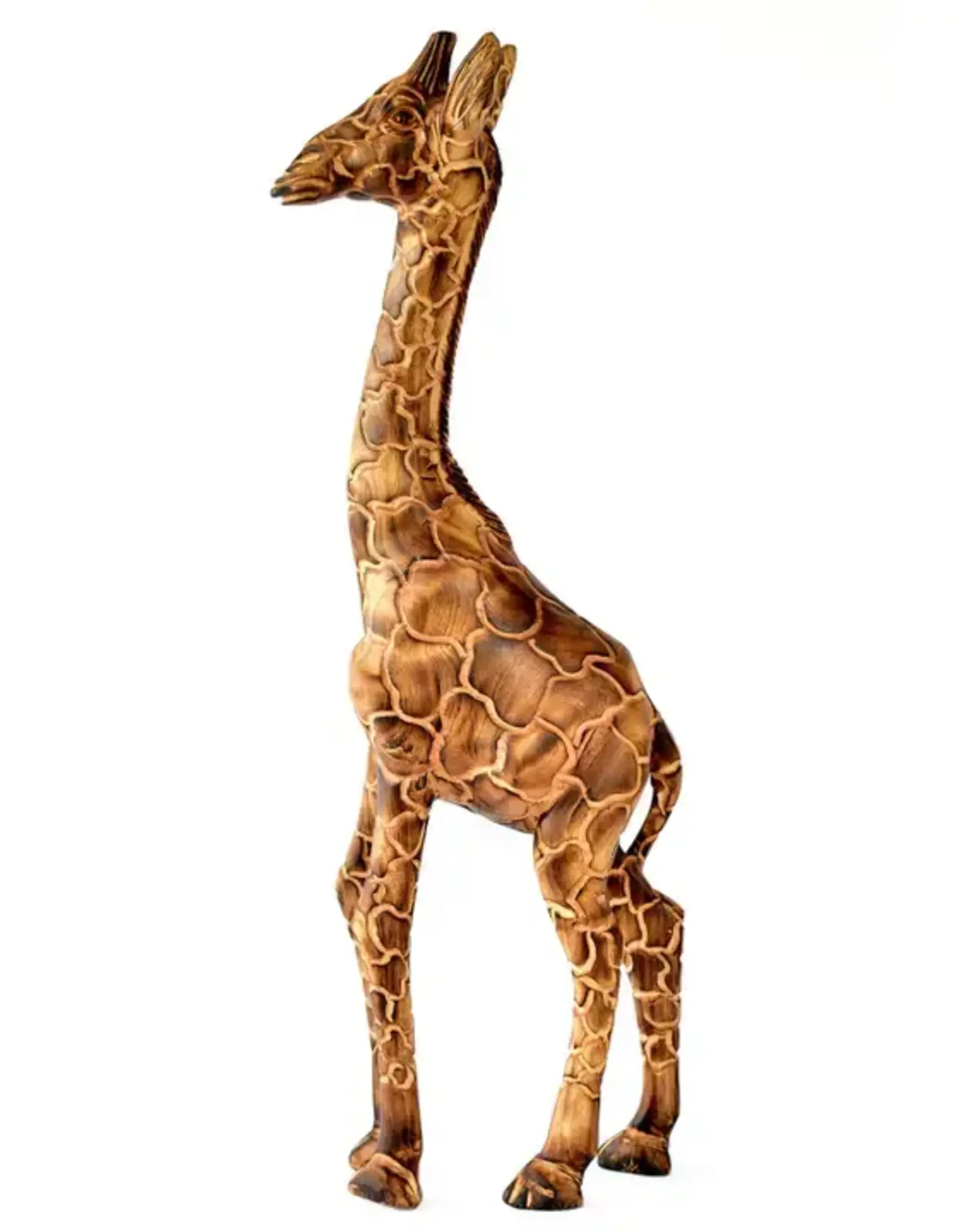 Swahili African Modern Jacaranda Wood Giraffe Sculptures