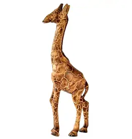 Swahili African Modern Jacaranda Wood Giraffe Sculptures