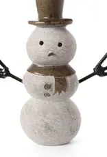 Swahili African Modern Large Stone and Metal Snowman Sculpture