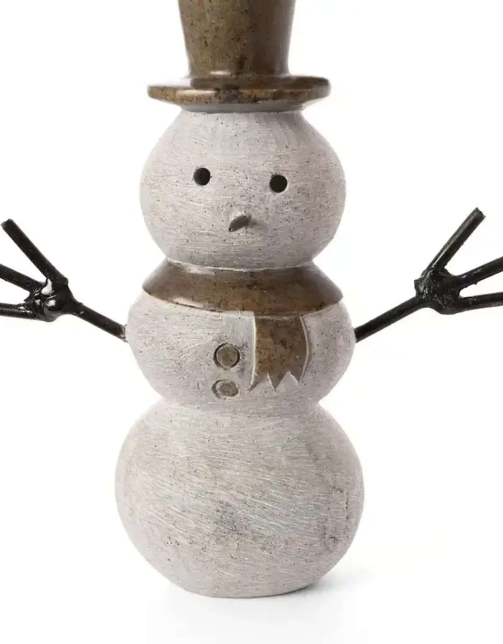 Swahili African Modern Large Stone and Metal Snowman Sculpture