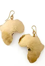 Swahili African Modern Hammered Brass Africa Earrings