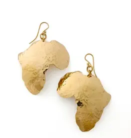 Swahili African Modern Hammered Brass Africa Earrings