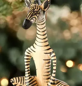 Swahili African Modern Jacaranda Yoga Zebra Ornament