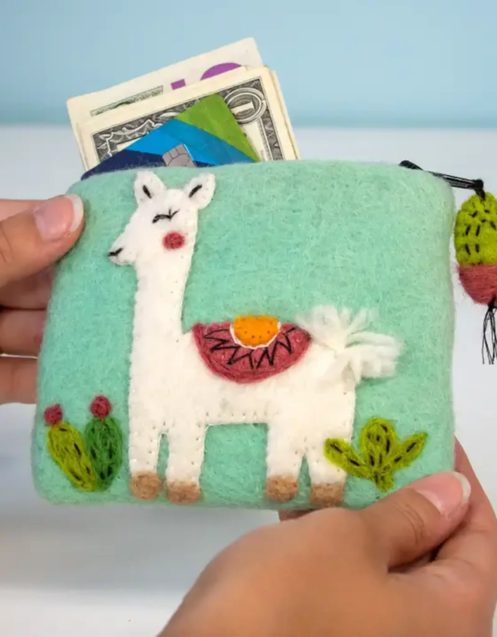 dZi Handmade Happy Llama Coin Purse