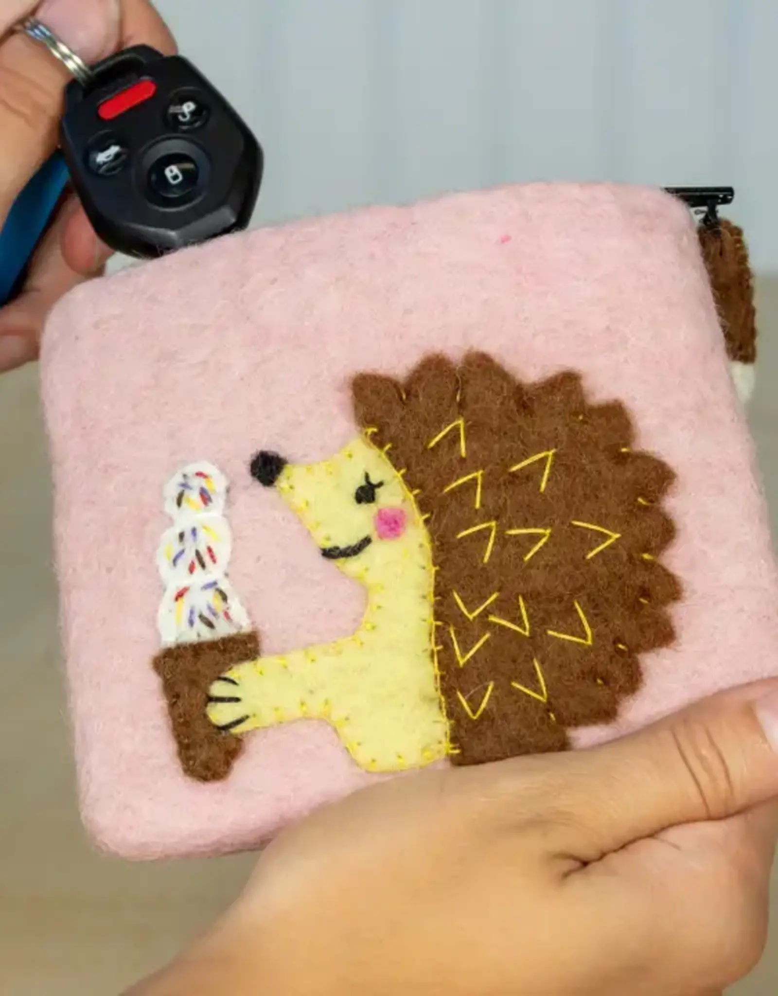 dZi Handmade Hungry Hedgehog Coin Purse