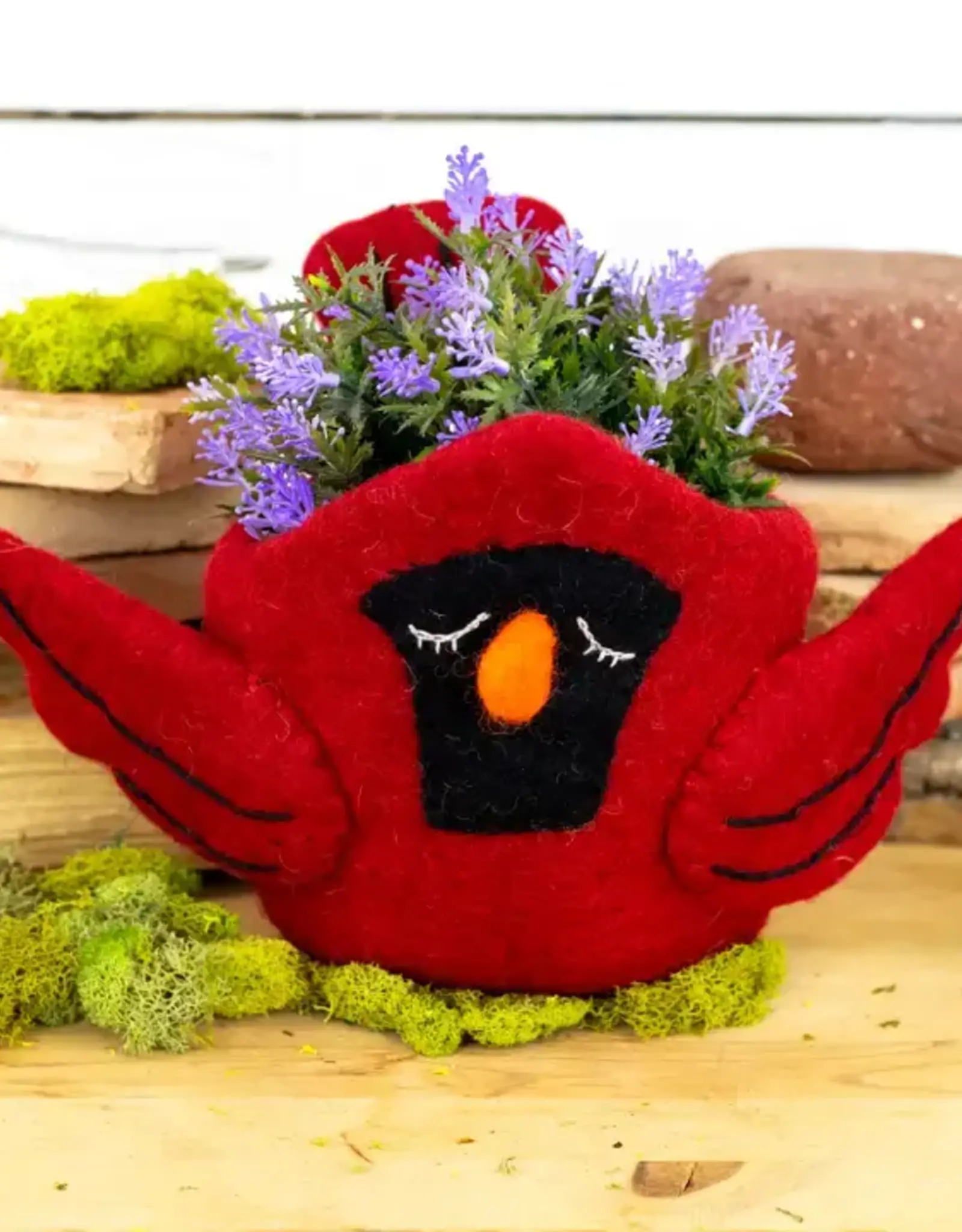 dZi Handmade Cardinal Felt Pot